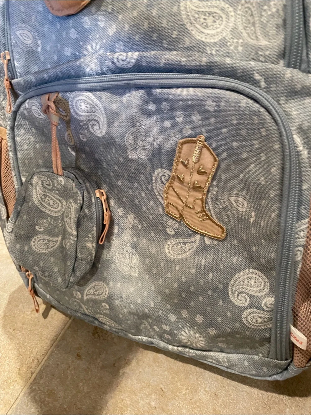 NWT Blue Paisley Cowgirl Patterned Full Size Backpack